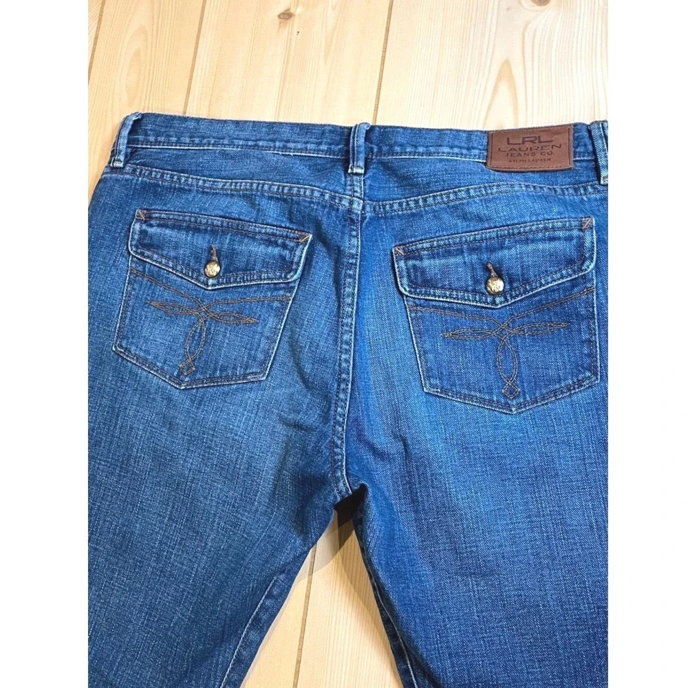 Lauren Ralph Lauren Women Straight Leg Blue Jeans Classic Preppy 10 Cotton Denim
